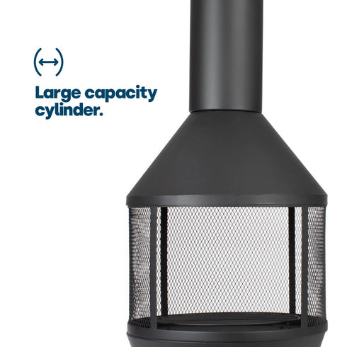 Camino Chiminea with Log Store - Black